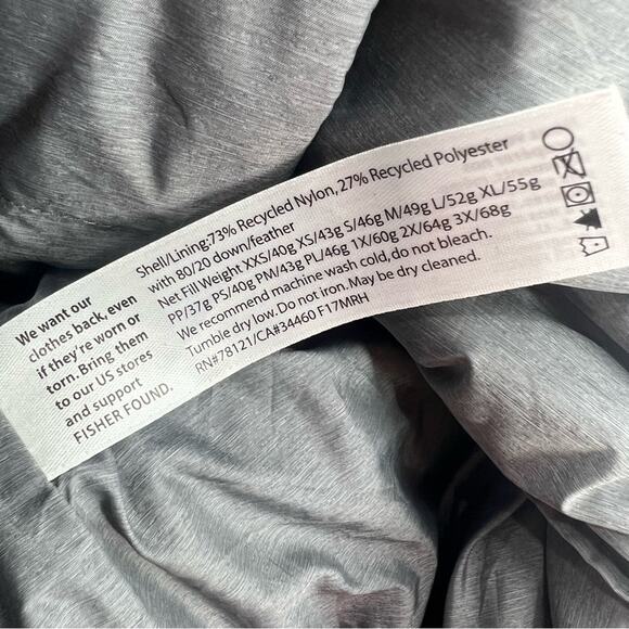 Eileen Fisher Melange Recycled Nylon Down Vest gray sz XL - Picture 6 of 7